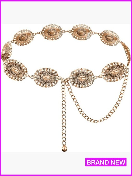 Western Metal Concho Belt Chain Belt for Women Cowgirl Country Concert Outfit main image 7